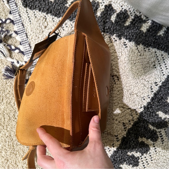 ABLE Delilah Leather Crossbody Bag in Cognac - Picture 6 of 7